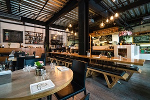 inside of an empty restaurant